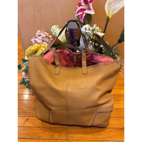 COACH F28915 HADLEY LEATHER LARGE DUFFLE (pu210 - Picture 3 of 8